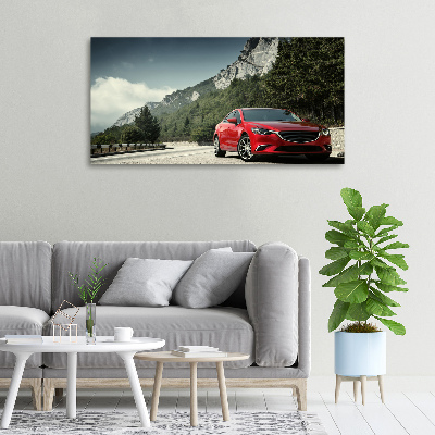 Fotocuadro en lienzo de alta calidad horizontal Coche en las montañas