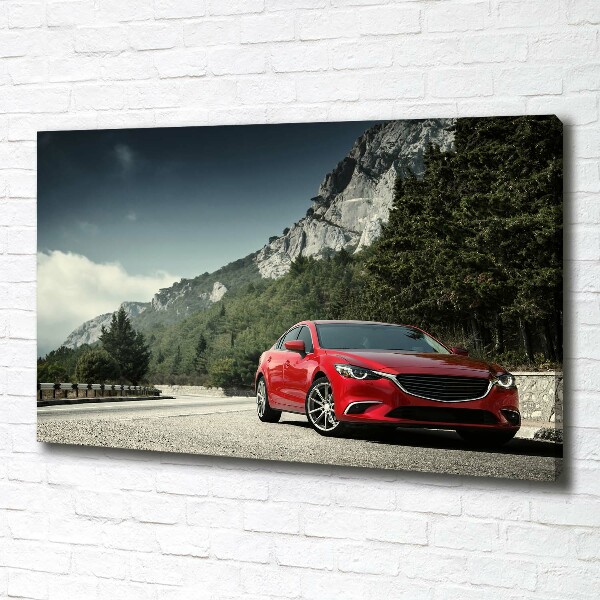 Fotocuadro en lienzo de alta calidad horizontal Coche en las montañas