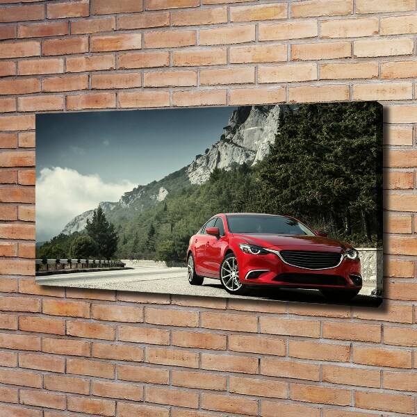 Fotocuadro en lienzo de alta calidad horizontal Coche en las montañas
