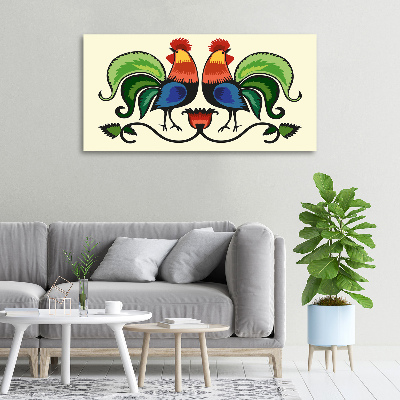 Foto en lienzo con acabado profesional horizontal Patrón popular de gallos