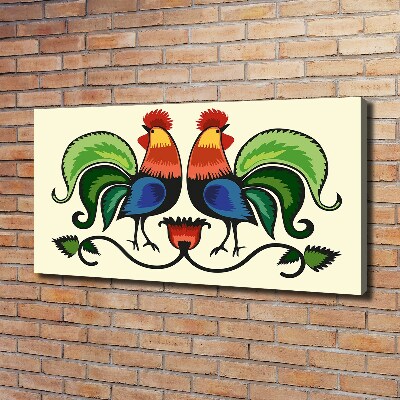 Foto en lienzo con acabado profesional horizontal Patrón popular de gallos