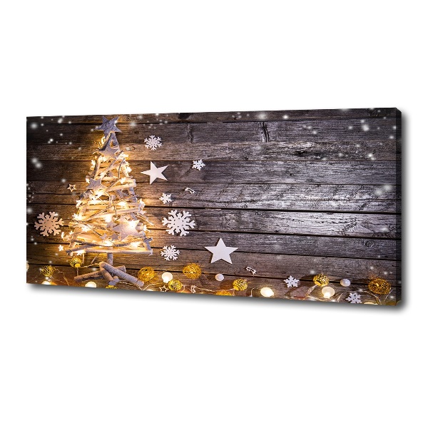 Cuadro canvas moderno de gran formato horizontal Árbol de Navidad iluminado