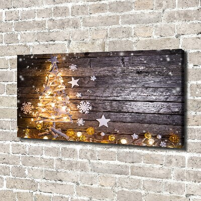 Cuadro canvas moderno de gran formato horizontal Árbol de Navidad iluminado