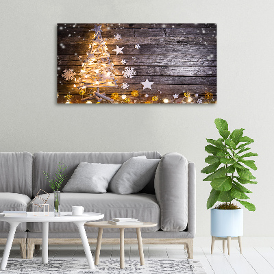 Cuadro canvas moderno de gran formato horizontal Árbol de Navidad iluminado