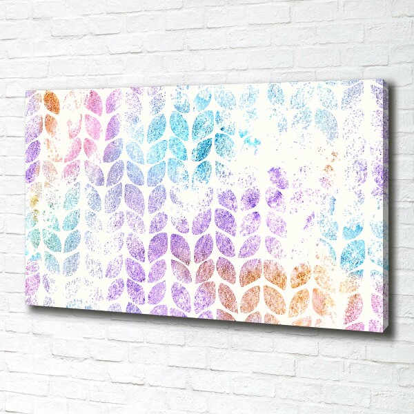 Fotocuadro en lienzo de alta calidad horizontal Hojas coloridas