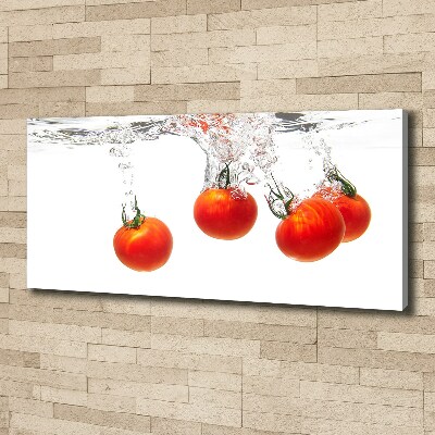 Fotocuadro en lienzo de alta calidad horizontal Tomates bajo el agua