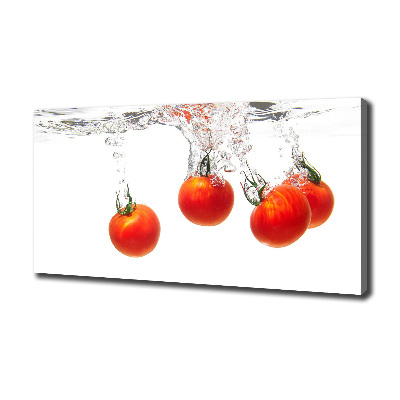 Fotocuadro en lienzo de alta calidad horizontal Tomates bajo el agua
