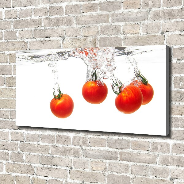 Fotocuadro en lienzo de alta calidad horizontal Tomates bajo el agua