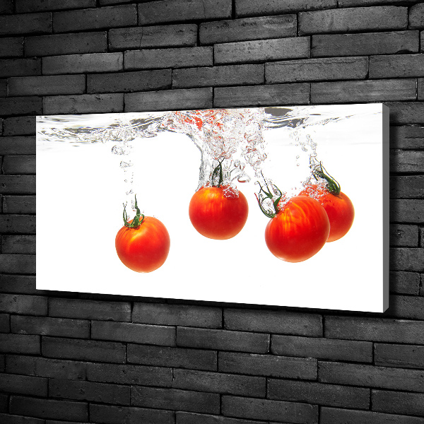 Fotocuadro en lienzo de alta calidad horizontal Tomates bajo el agua