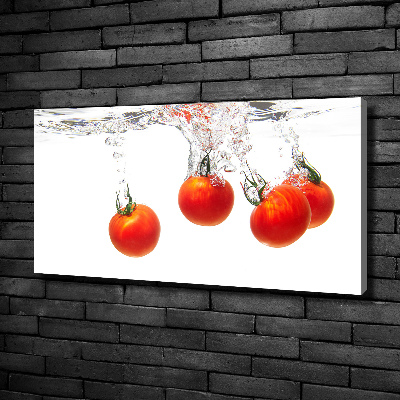 Fotocuadro en lienzo de alta calidad horizontal Tomates bajo el agua