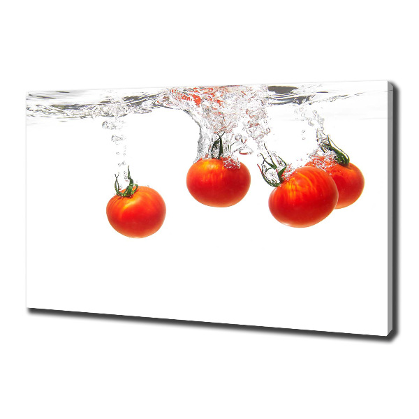 Fotocuadro en lienzo de alta calidad horizontal Tomates bajo el agua