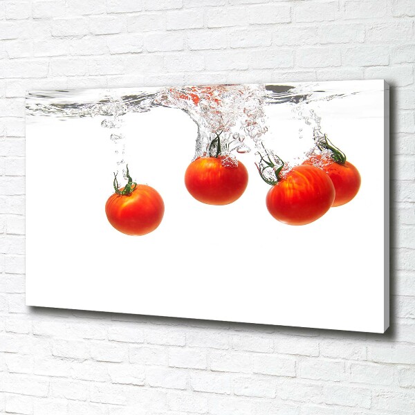 Fotocuadro en lienzo de alta calidad horizontal Tomates bajo el agua
