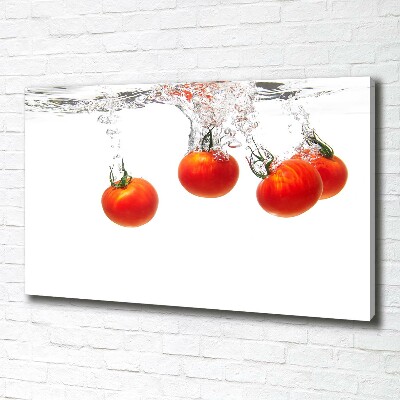 Fotocuadro en lienzo de alta calidad horizontal Tomates bajo el agua