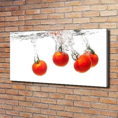 Fotocuadro en lienzo de alta calidad horizontal Tomates bajo el agua