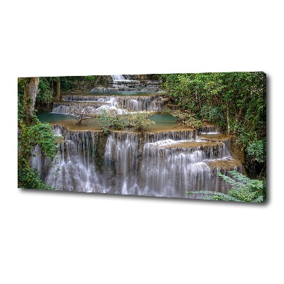 Cuadro canvas moderno de gran formato horizontal Cascada en el bosque
