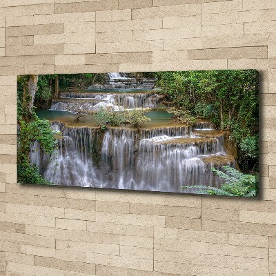 Cuadro canvas moderno de gran formato horizontal Cascada en el bosque