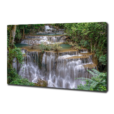 Cuadro canvas moderno de gran formato horizontal Cascada en el bosque