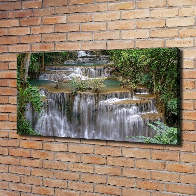 Cuadro canvas moderno de gran formato horizontal Cascada en el bosque