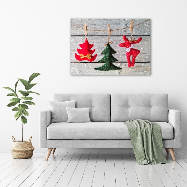 Foto en lienzo con acabado profesional horizontal Decoraciones en una cuerda