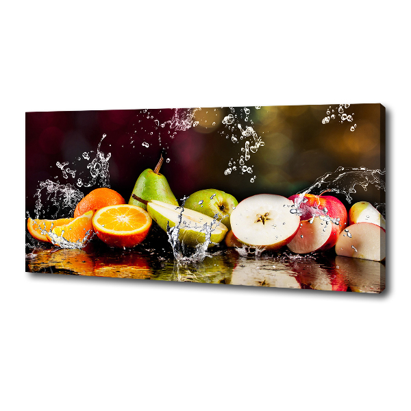 Cuadro canvas con impresión uv duradera horizontal Fruta y agua