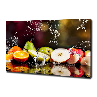 Cuadro canvas con impresión uv duradera horizontal Fruta y agua