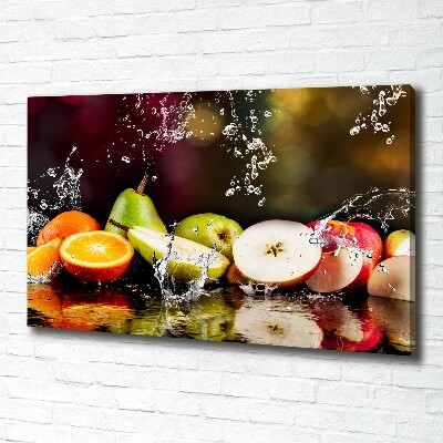 Cuadro canvas con impresión uv duradera horizontal Fruta y agua