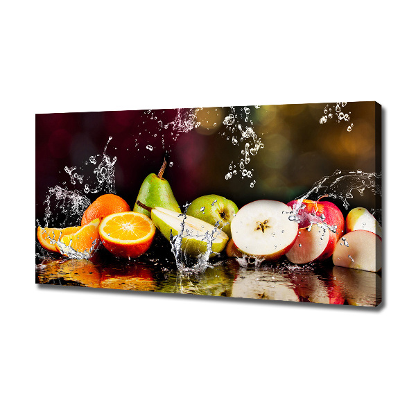 Cuadro canvas con impresión uv duradera horizontal Fruta y agua
