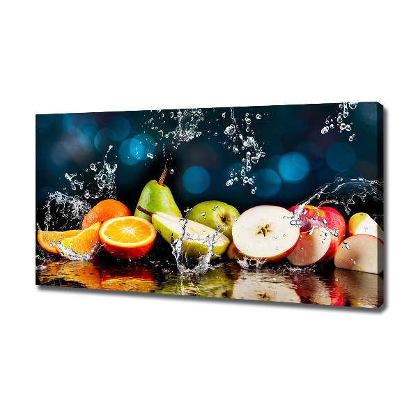 Cuadro canvas moderno de gran formato horizontal Fruta y agua