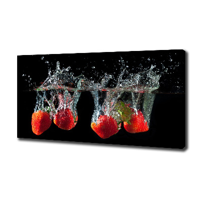Foto en lienzo con acabado profesional horizontal Fresas bajo el agua
