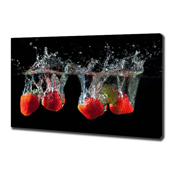 Foto en lienzo con acabado profesional horizontal Fresas bajo el agua
