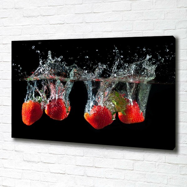 Foto en lienzo con acabado profesional horizontal Fresas bajo el agua