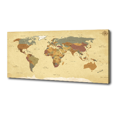 Cuadro canvas moderno de gran formato horizontal Mapa político