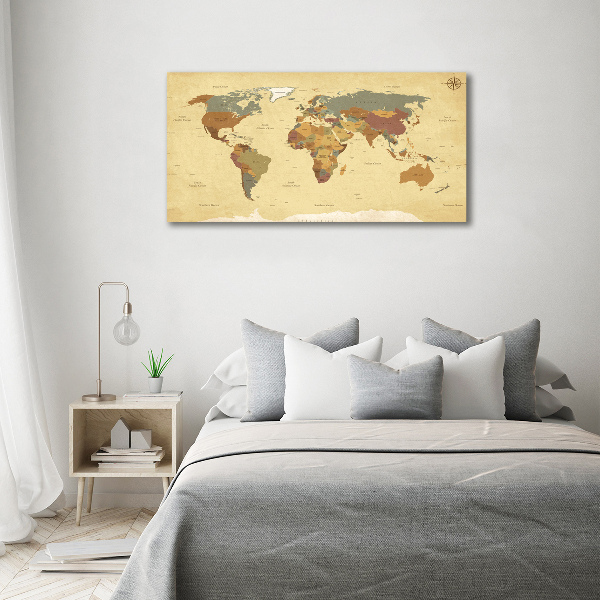 Cuadro canvas moderno de gran formato horizontal Mapa político