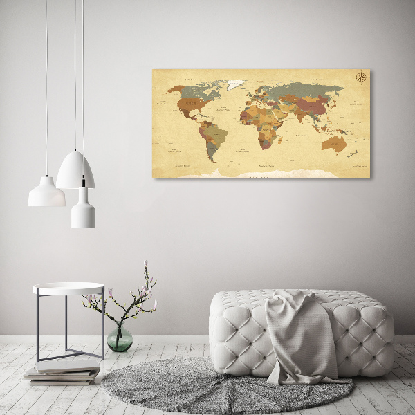 Cuadro canvas moderno de gran formato horizontal Mapa político