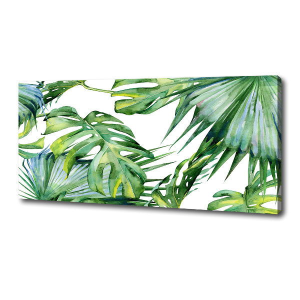 Cuadro canvas con impresión uv duradera horizontal hojas tropicales