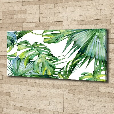Cuadro canvas con impresión uv duradera horizontal hojas tropicales