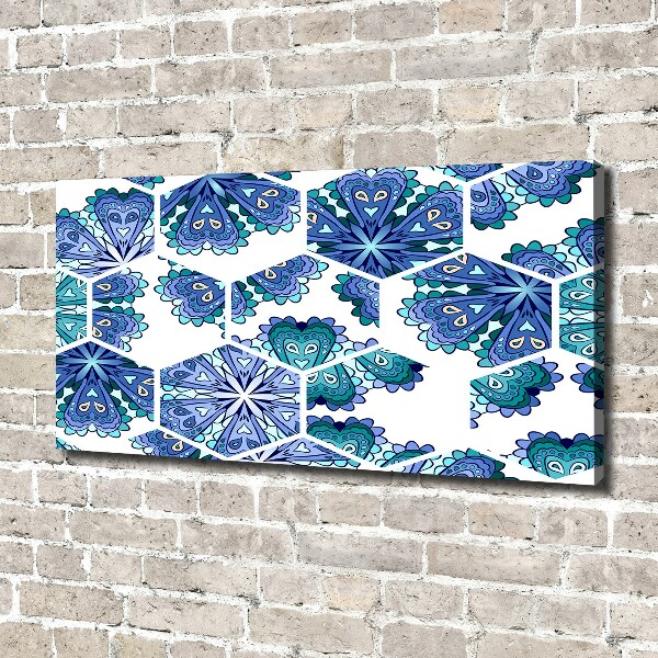 Cuadro canvas moderno de gran formato horizontal Elementos del mandala