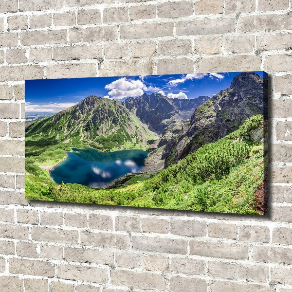 Cuadro canvas con impresión uv duradera horizontal Estanque negro de los montes Tatra
