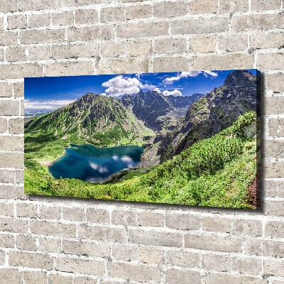 Cuadro canvas con impresión uv duradera horizontal Estanque negro de los montes Tatra