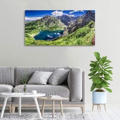 Cuadro canvas con impresión uv duradera horizontal Estanque negro de los montes Tatra