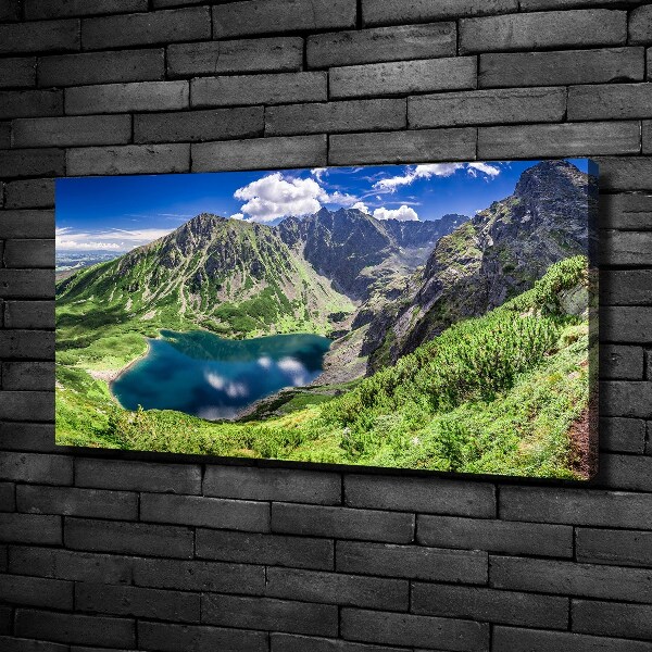 Cuadro canvas con impresión uv duradera horizontal Estanque negro de los montes Tatra