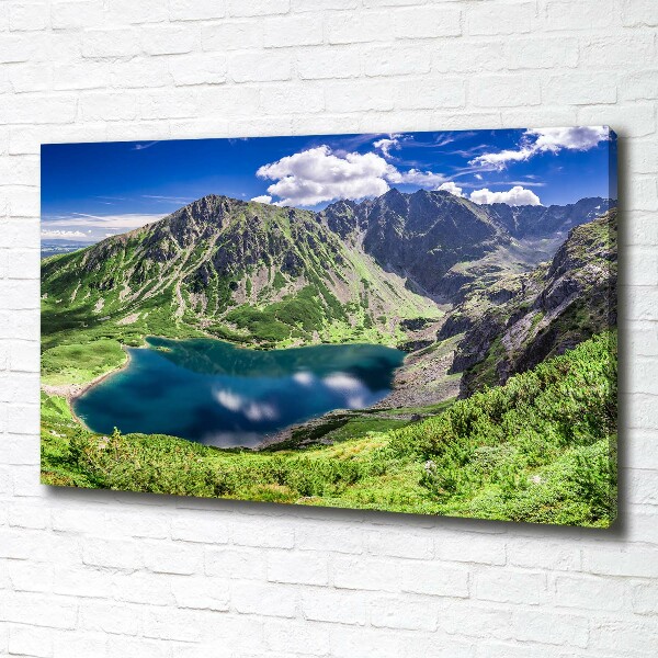 Cuadro canvas con impresión uv duradera horizontal Estanque negro de los montes Tatra