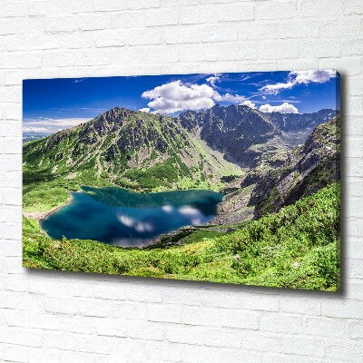 Cuadro canvas con impresión uv duradera horizontal Estanque negro de los montes Tatra