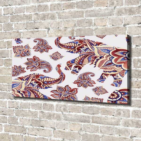 Fotocuadro en lienzo de alta calidad horizontal Adornos de elefante