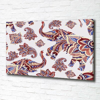 Fotocuadro en lienzo de alta calidad horizontal Adornos de elefante