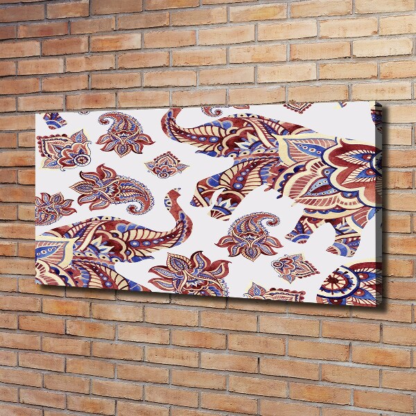 Fotocuadro en lienzo de alta calidad horizontal Adornos de elefante