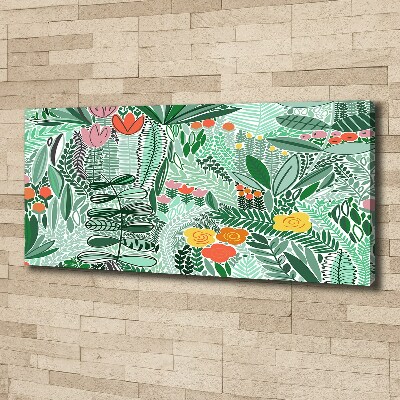 Cuadro canvas con impresión uv duradera horizontal Patrón floral