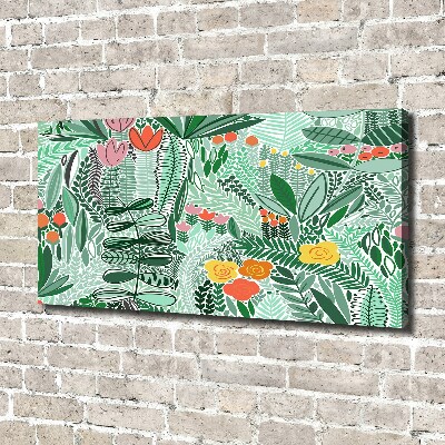 Cuadro canvas con impresión uv duradera horizontal Patrón floral