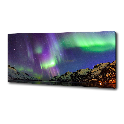 Cuadro canvas con impresión uv duradera horizontal Auroras boreales