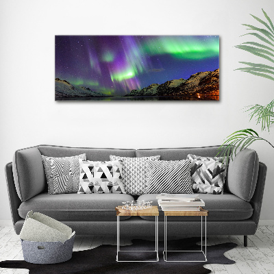 Cuadro canvas con impresión uv duradera horizontal Auroras boreales